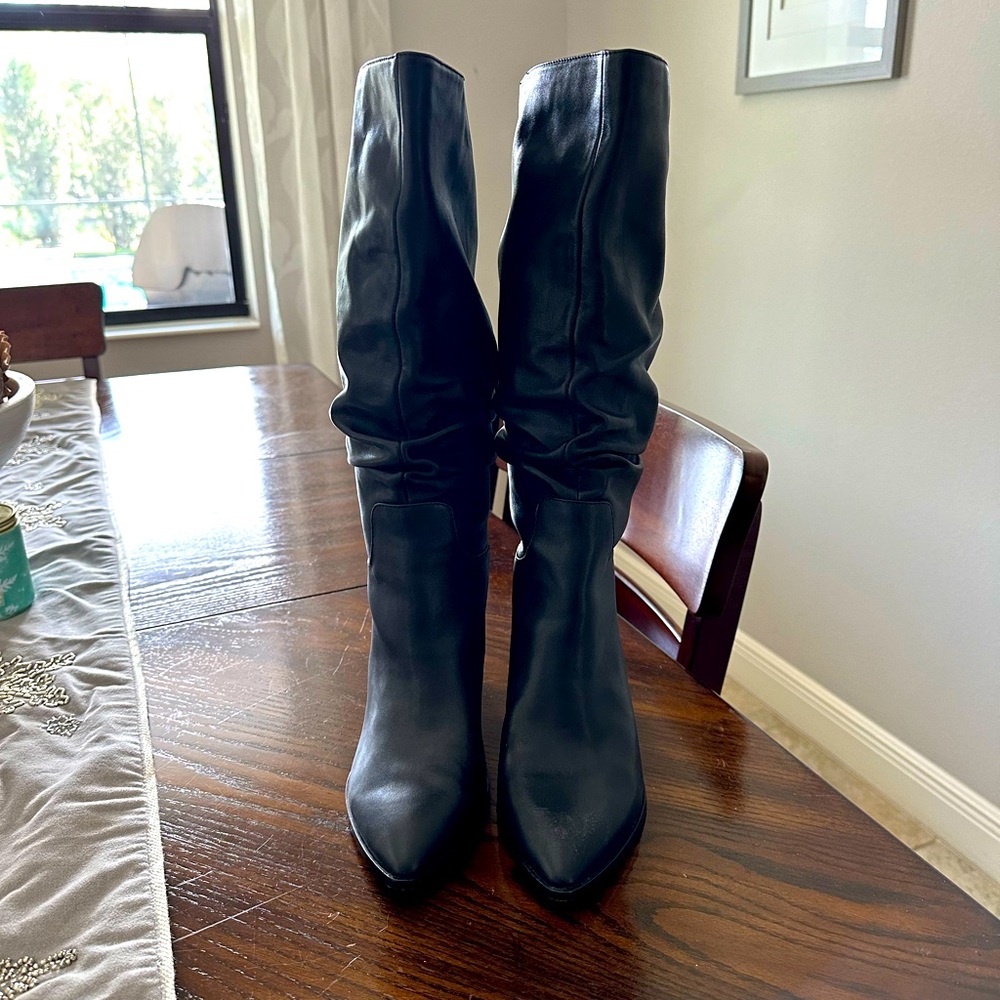 2.5 inch healed slouch boots by Saks Fifth Ave